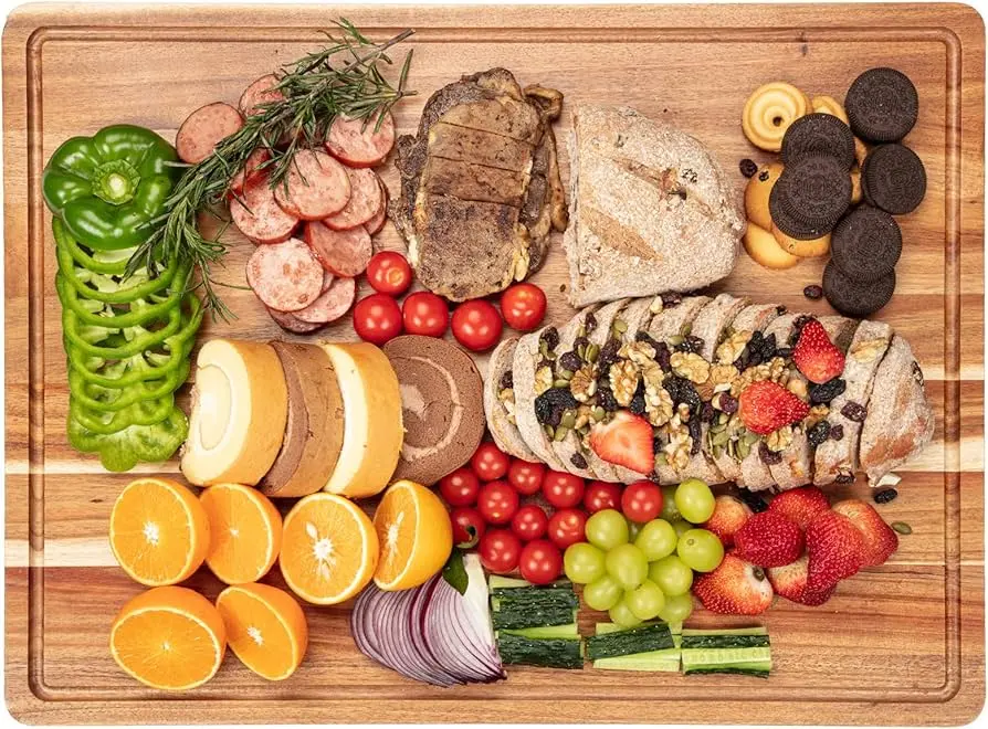 Chopping board with vegetables prepared for weekly meals